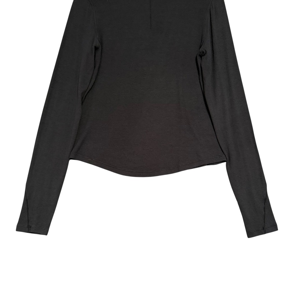 Lululemon | Hold Tight Long Sleeve Henley Black Ribbed Shirt - Picture 10 of 14